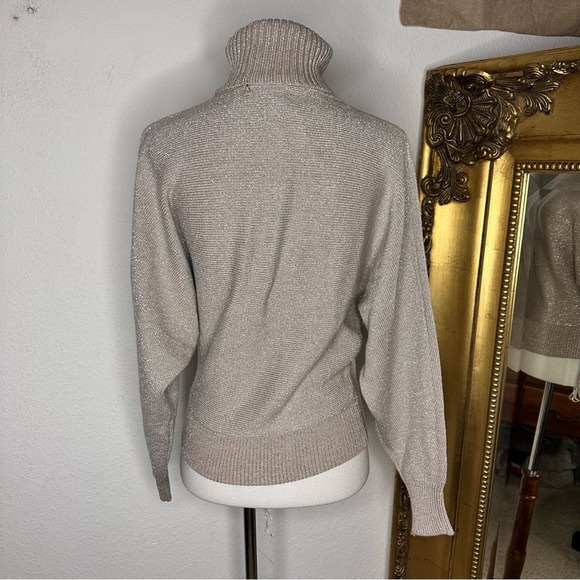 NWT Philosophy Republic Clothing Taupe & Silver Metallic Crewneck Size XS $68 - Picture 2 of 9